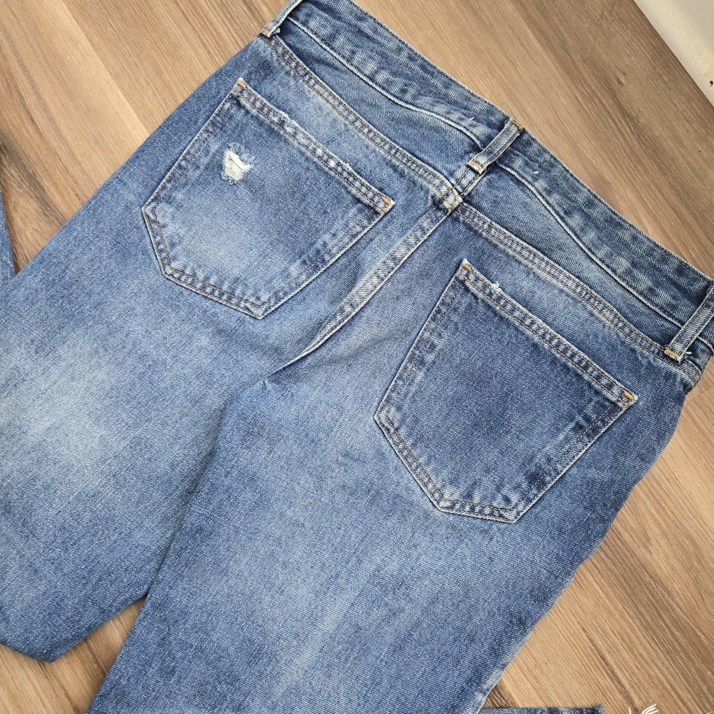Zara Jeans Womens 4 Raw Hem Mid-Rise Slim‎ Button Fly Ripped Relaxed Fit Boho - Picture 12 of 12